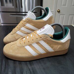 Adidas Gazelle Tan and White Sneakers